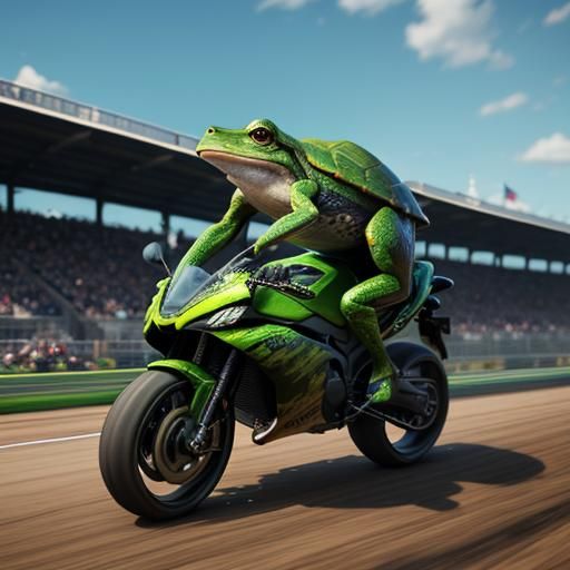 Frog Rides Turtle in 3D Game Cinematic