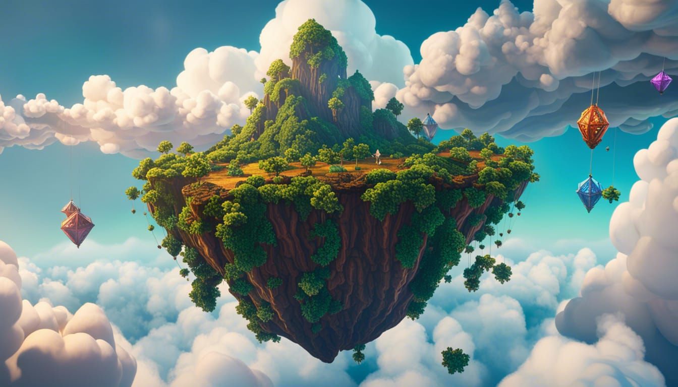 Floating Jungle Islands in the Sky: Cel-Shaded Magic