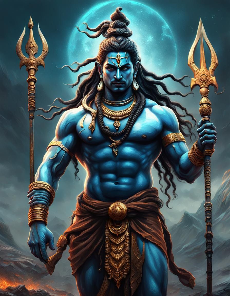 Lord Shiva in War Field: Realistic 8K Render