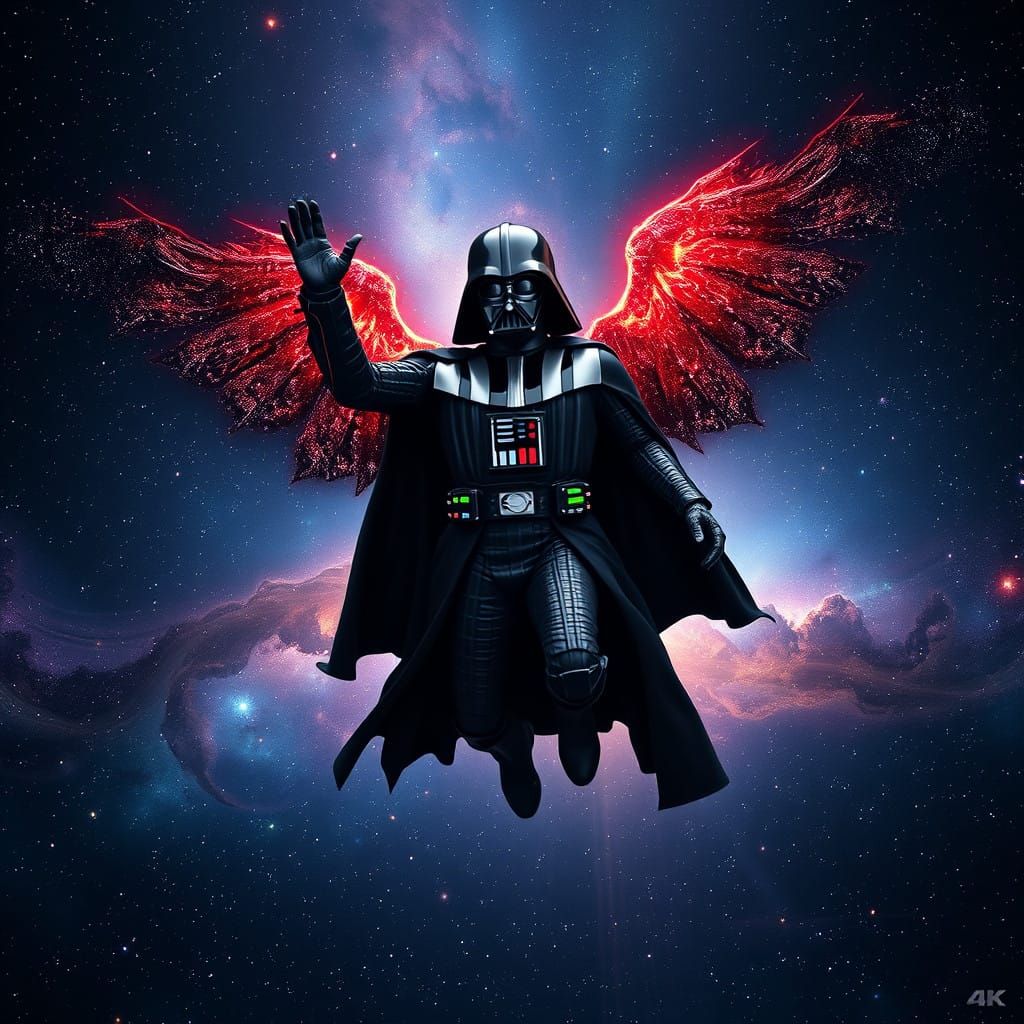 Darth Vader Amidst Starry Radiance