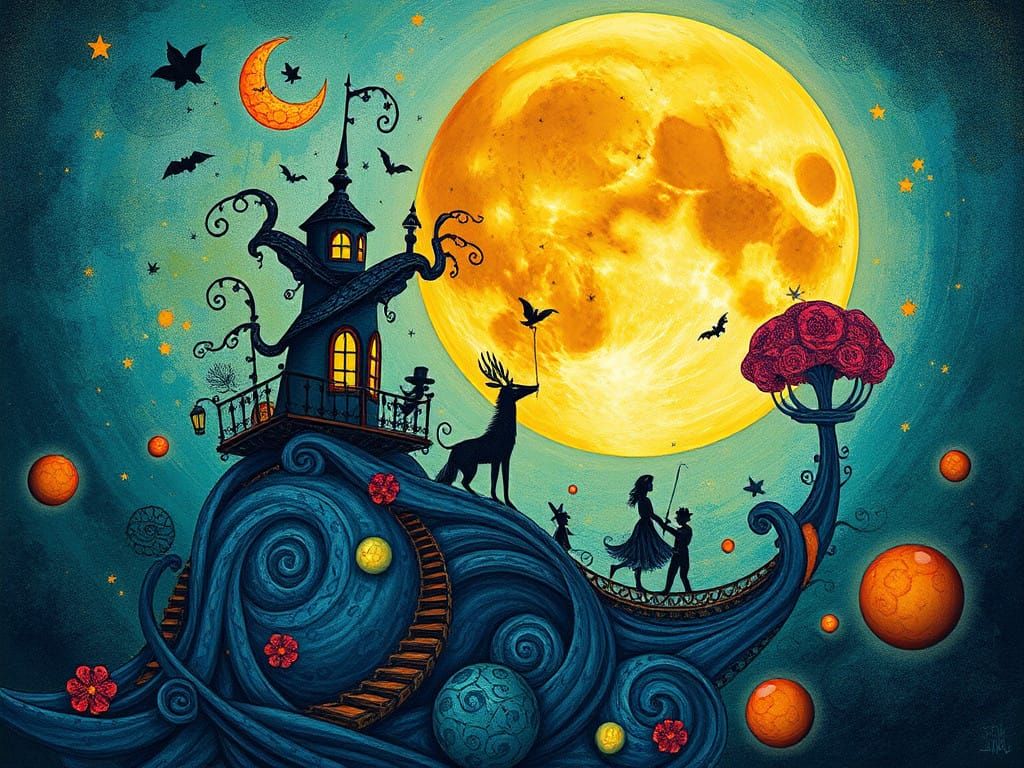 Tim Burton inspired landscape