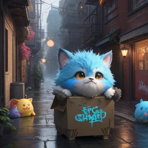 Chibi Monster Seeks Home in Graffiti Alley