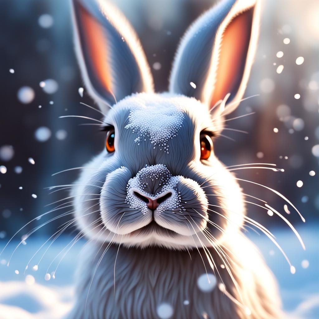 Hyperrealistic Bunny in Splash Art Style
