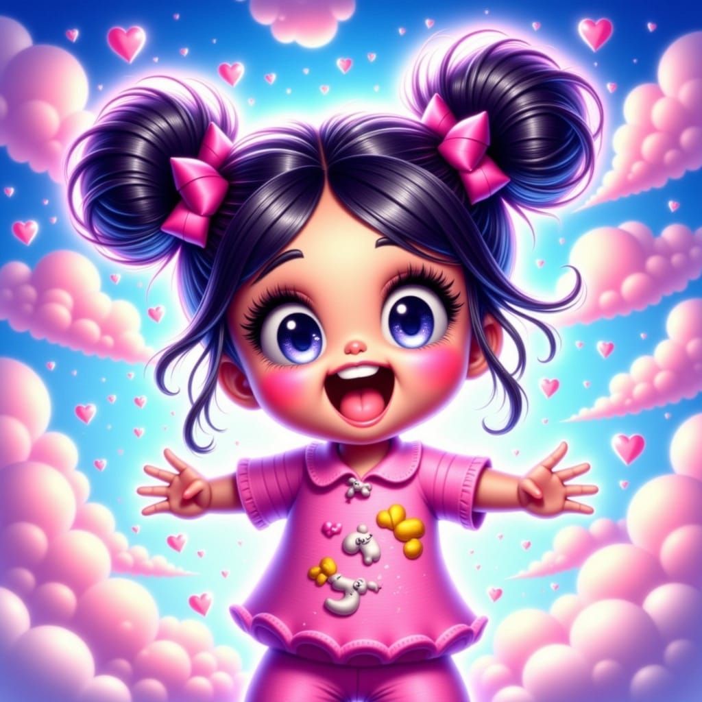 Cute Anime Girl Eager for Playtime