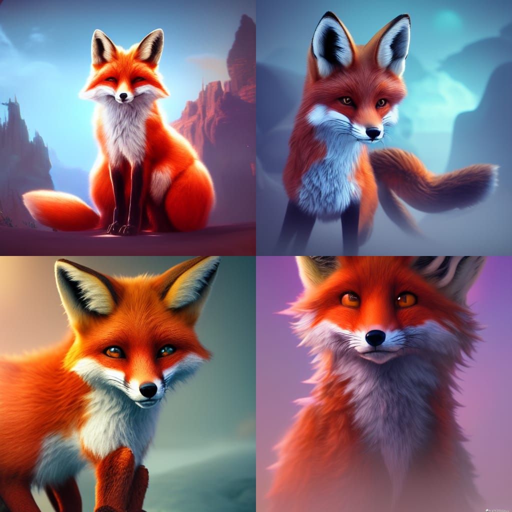 Cute Fox Profile Picture in Detailed Matte Style