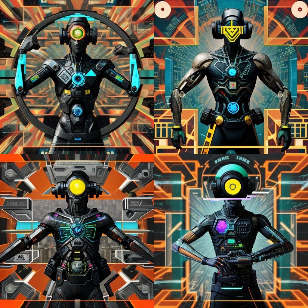 Hermes Trismegistus in Dystopian Glitchcore Collage