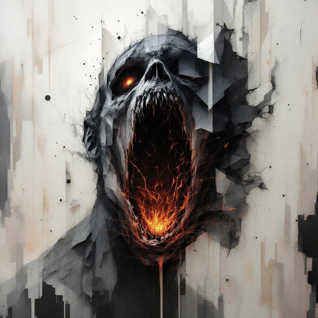 Monsters Burst Through Hell's Gates in Textured, Double-Expo...