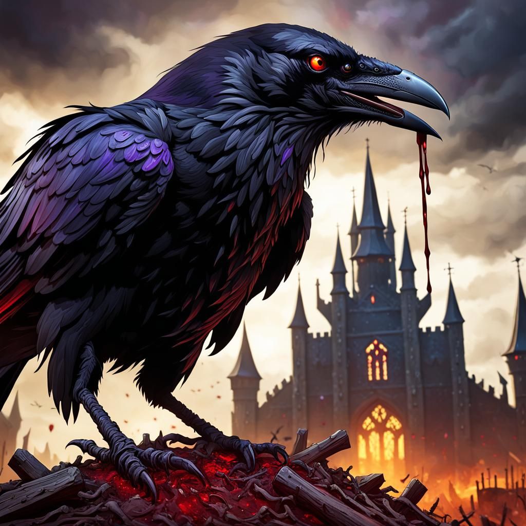 Demonic Crow Horror Masterpiece in Dark Fantasy Arena