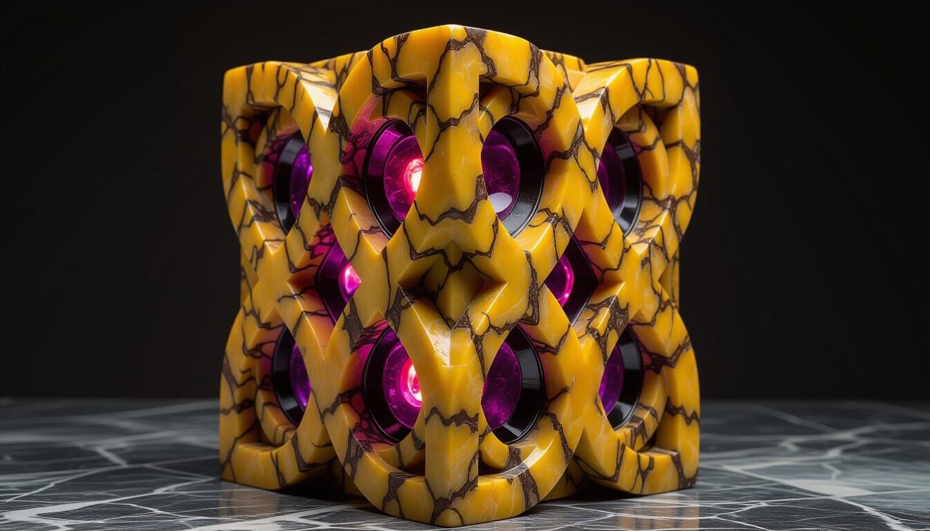 Cenobite Puzzle Box of Veined Marble