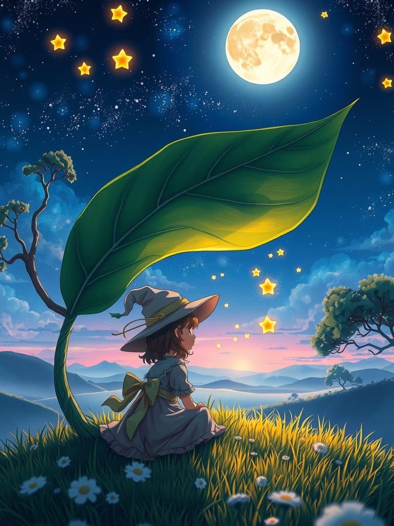 Whimsical Sophie in Dreamy Anime Landscape