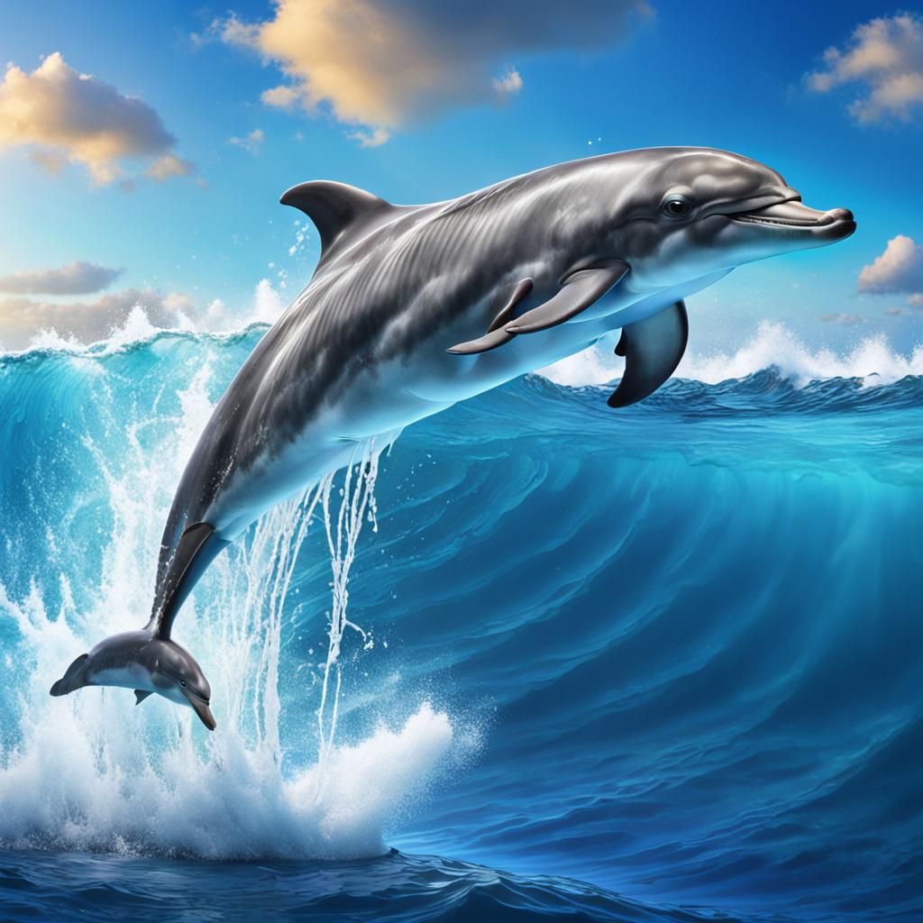 Dolphin Playing in the Ocean