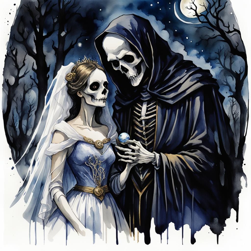 Gothic Ghost and Grim Reaper's Dark Marriage