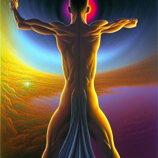 Celestial Kuwabara: Hyperdetailed Digital Art in Oil on Canv...