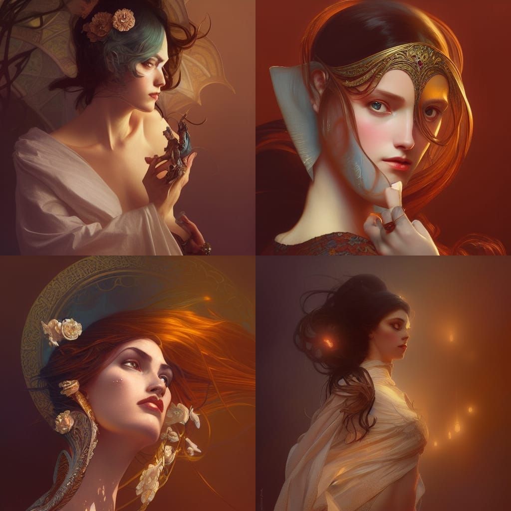 A woman in love surrealist, fantasy, intricate, elegant, hig...