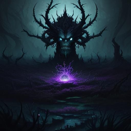 Nightmarish Flower: A Dark Fantasy Concept Art