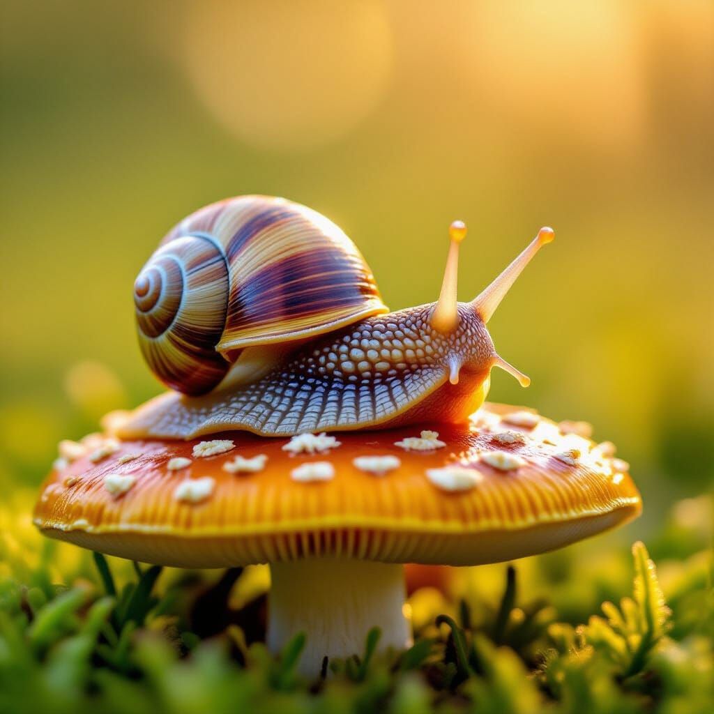 Snail's Astonishment: A Mushroom Discovery