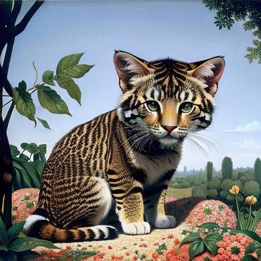 Photorealistic Cinematic Masterpiece in Henri Rousseau Style