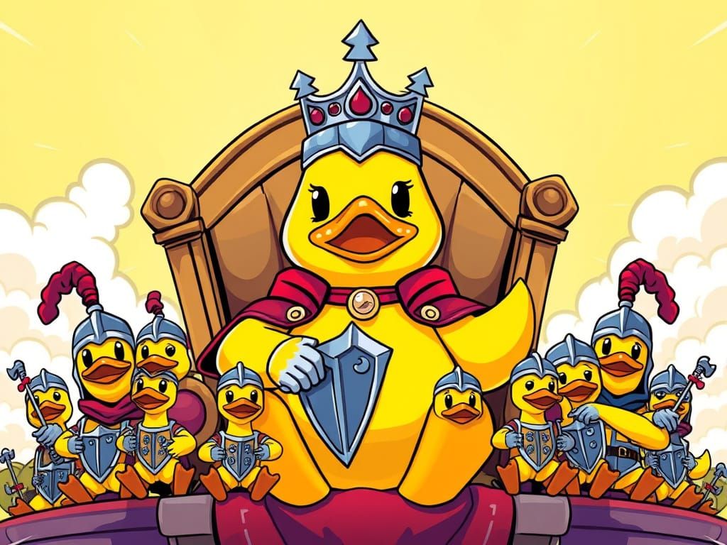 Quack King in Whimsical Comic Style