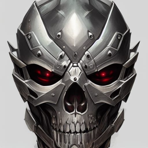 Armored Samurai Skull Portrait in Detailed Digital Art