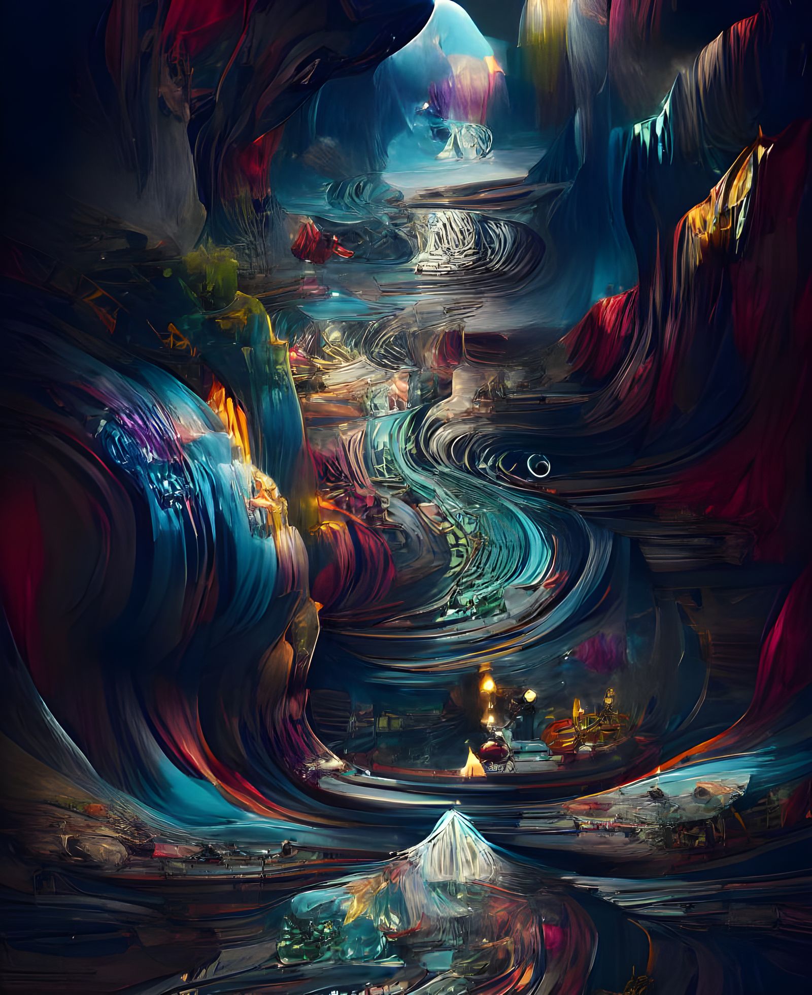 Alice in Wonderland Landscape in Dieselpunk Style