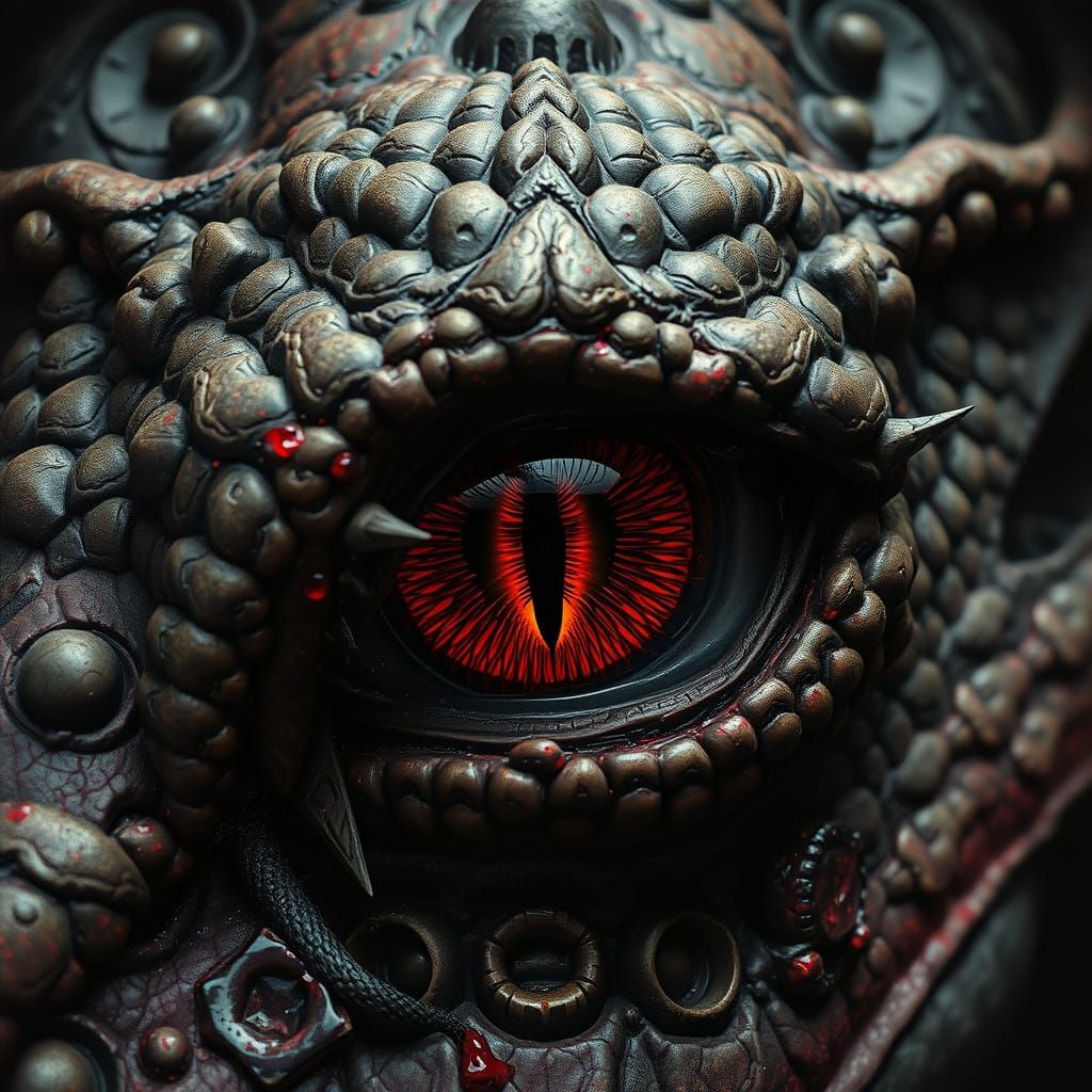 Detailed Dragon Eye in Dark Fantasy Style