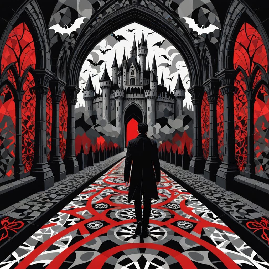 Vampire on Kaleidoscope Road to Gothic Castle