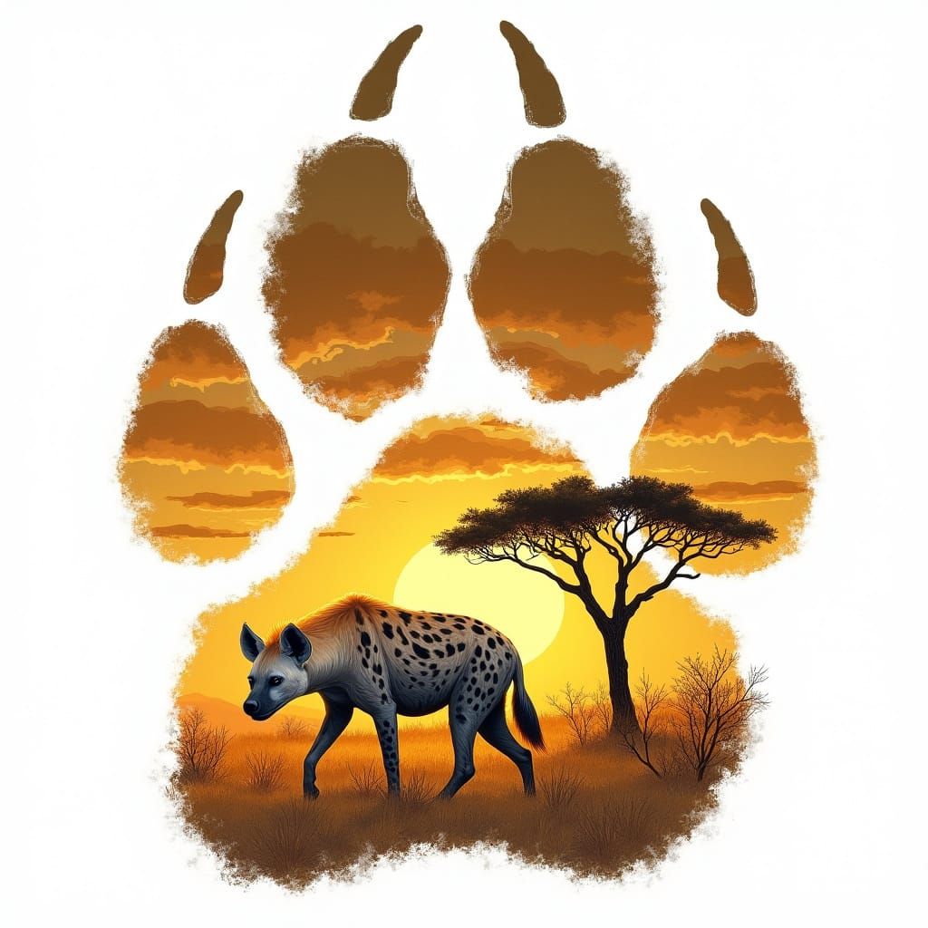 Vibrant Hyena Emerges from African Savanna Print