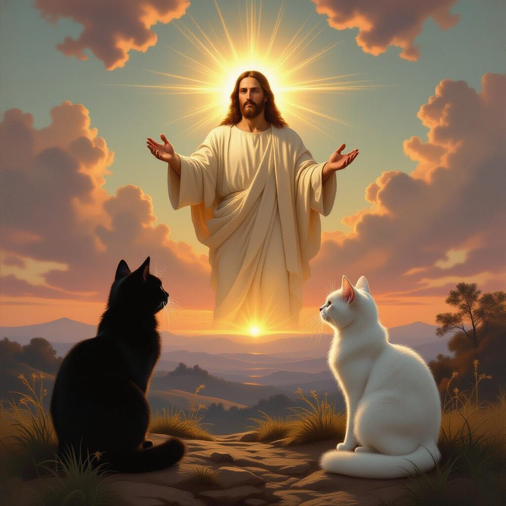 Jesus' Resurrection with Cats, Renaissance Style