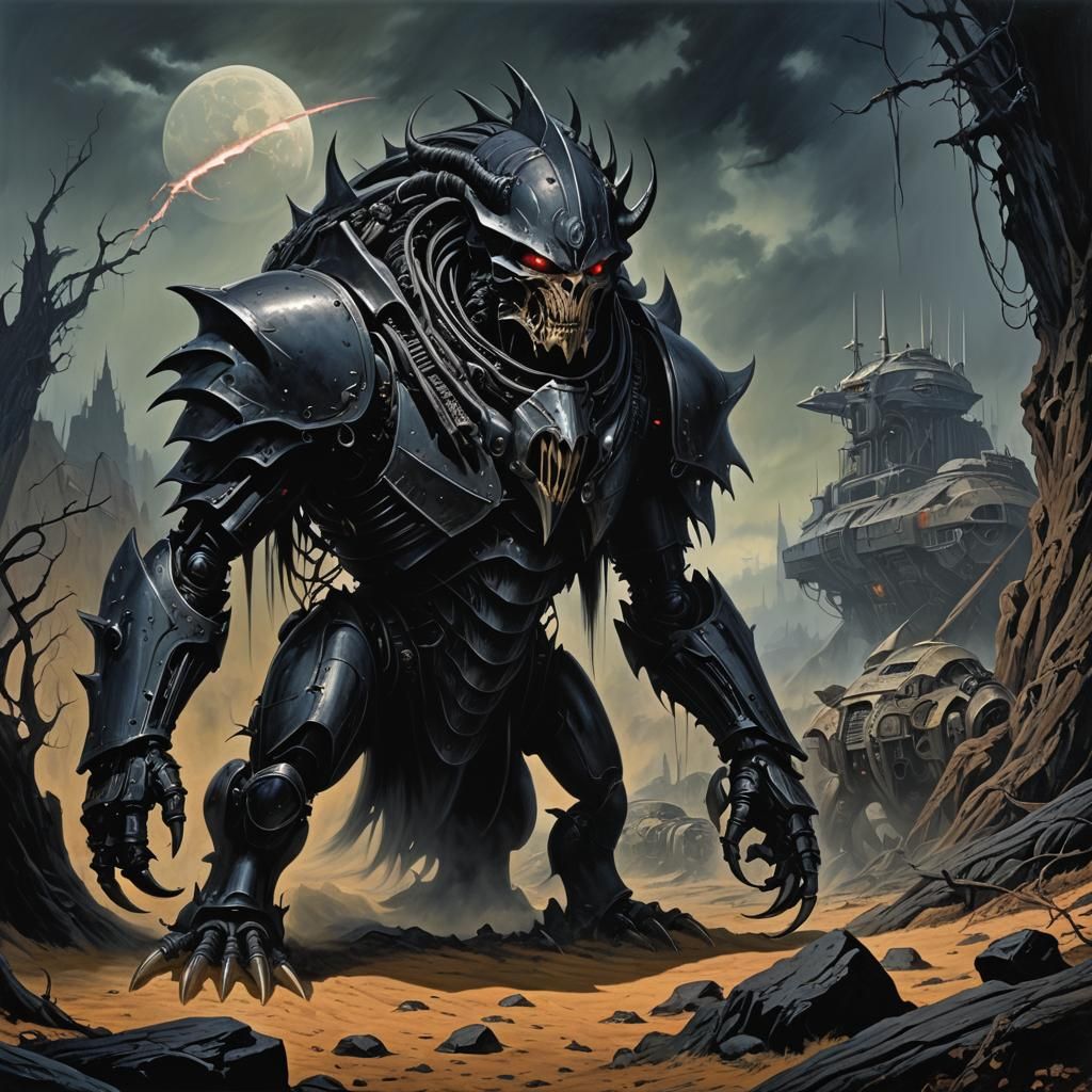 Grimdark Science Fantasy Scene