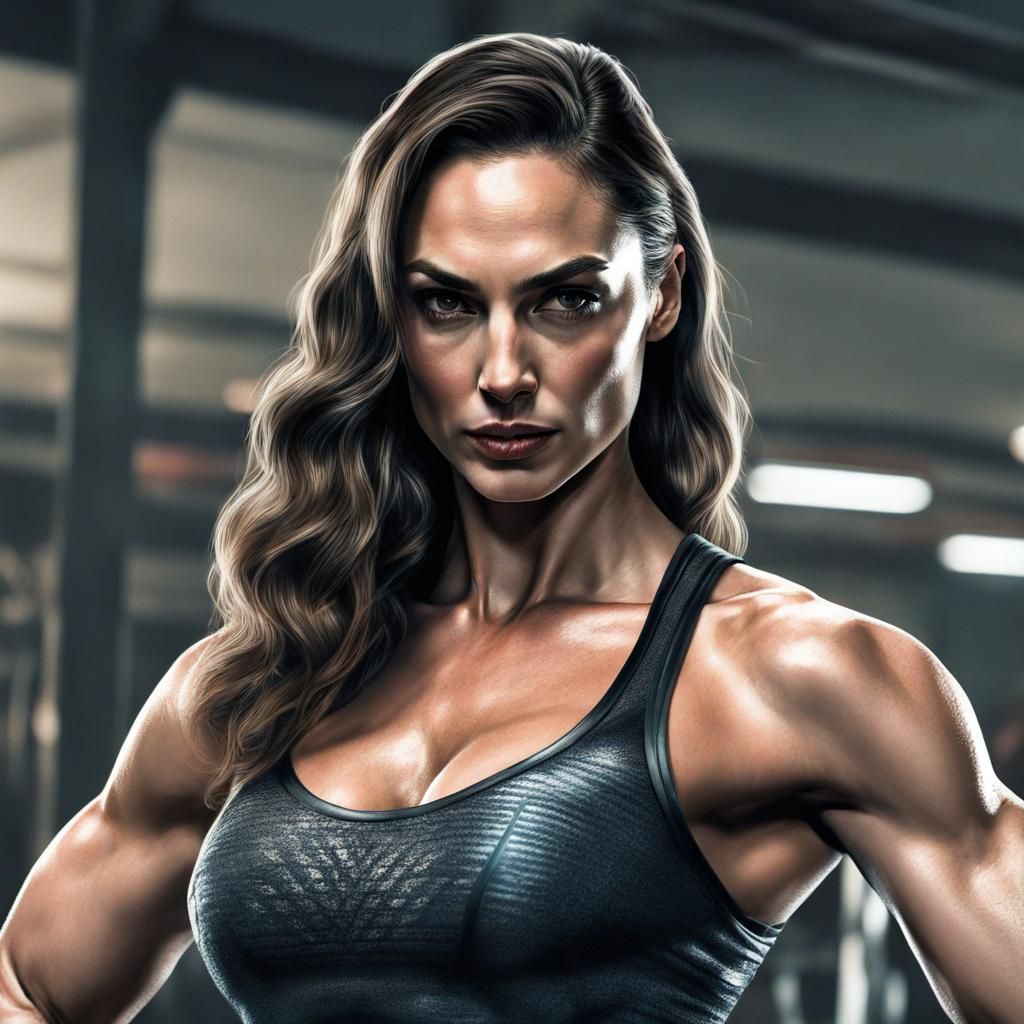 Gal Gadot as Hyperrealistic Female Bodybuilder