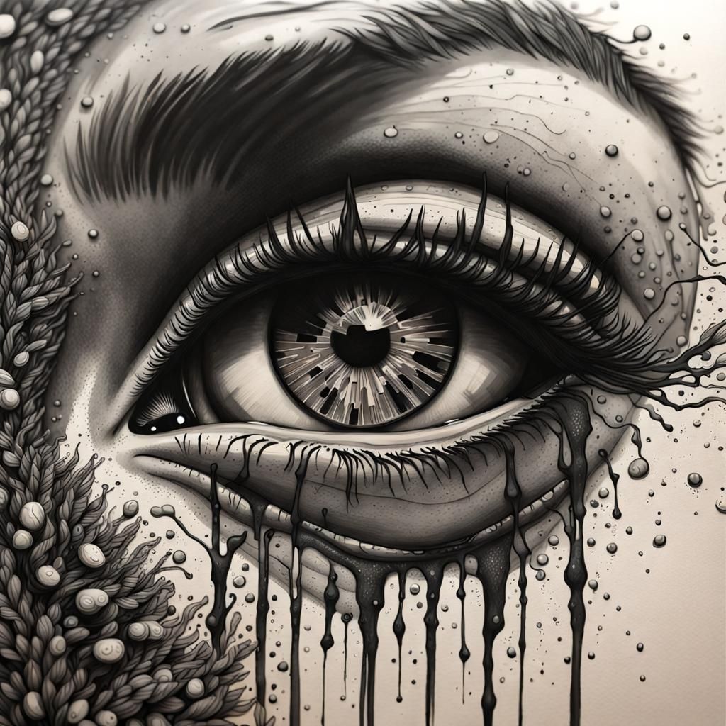 Hyperrealistic Male Eyes in Splash Art Style