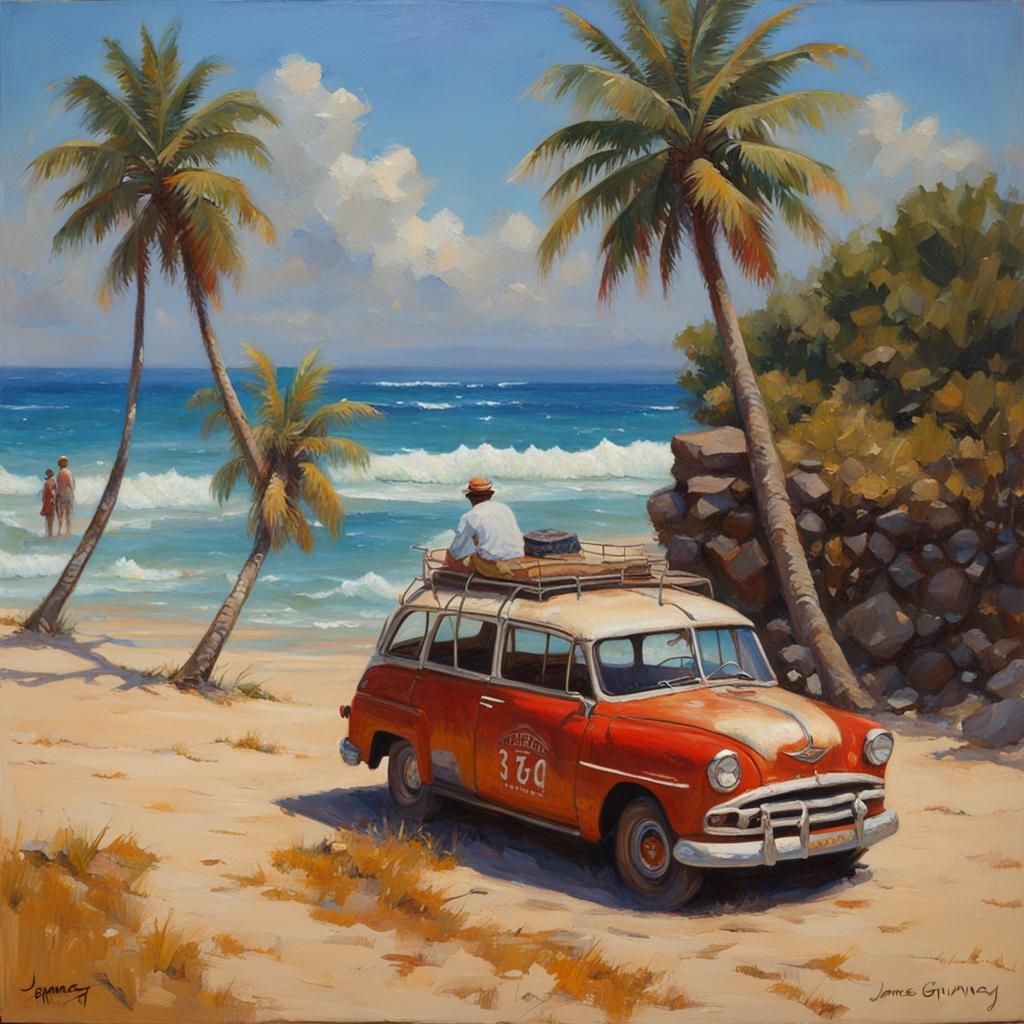 Ethereal Landscape Oil Painting in Gurney Style