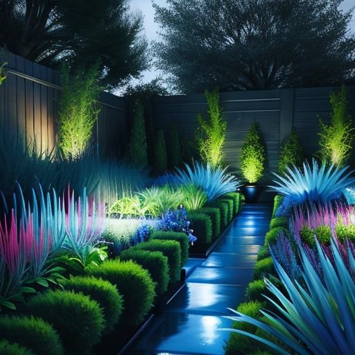 Neon Blue Garden Overcast