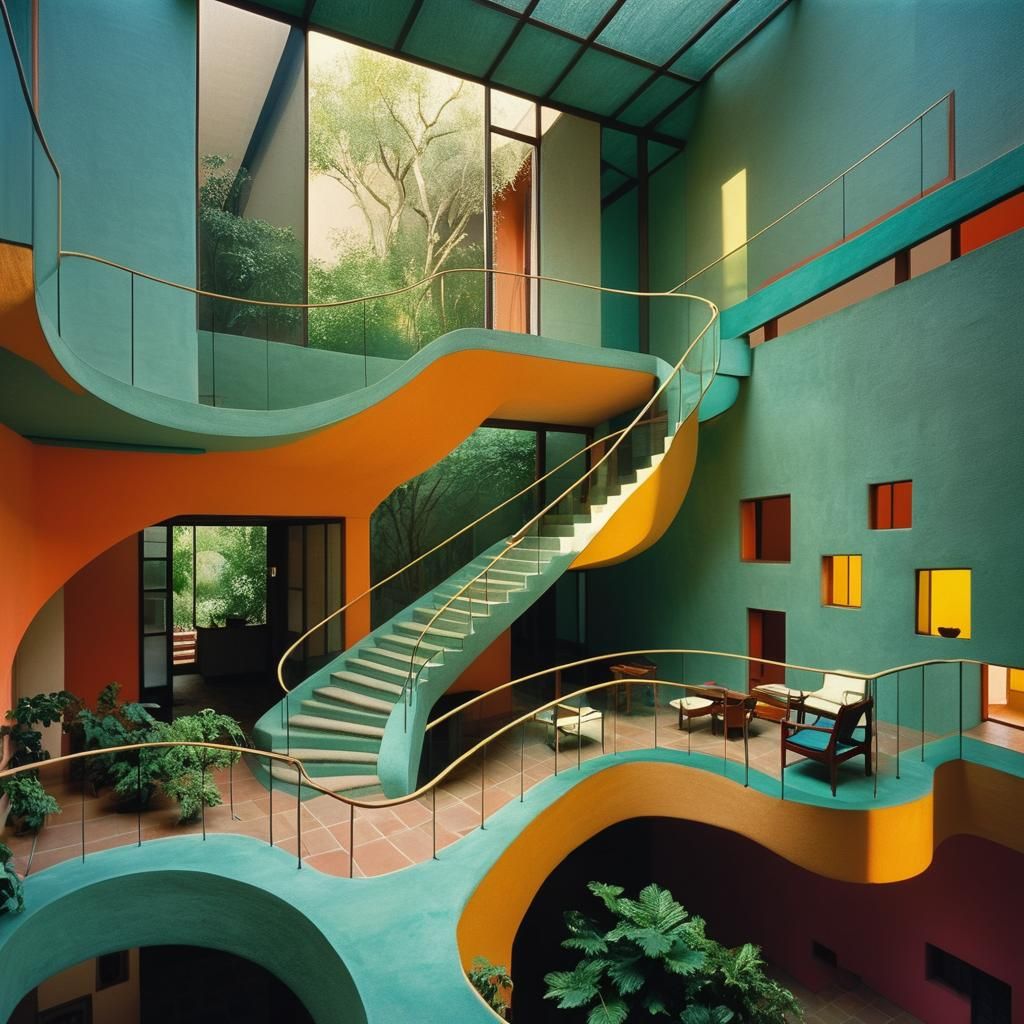 Luis Barragan Inspired House Interior Photograph