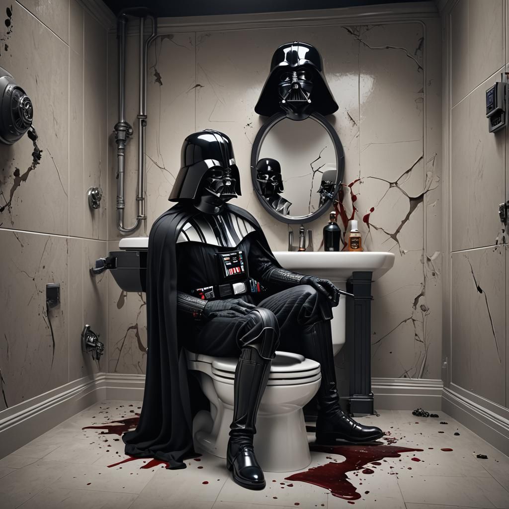 Darth Vader on Toilet as Detailed Matte Painting