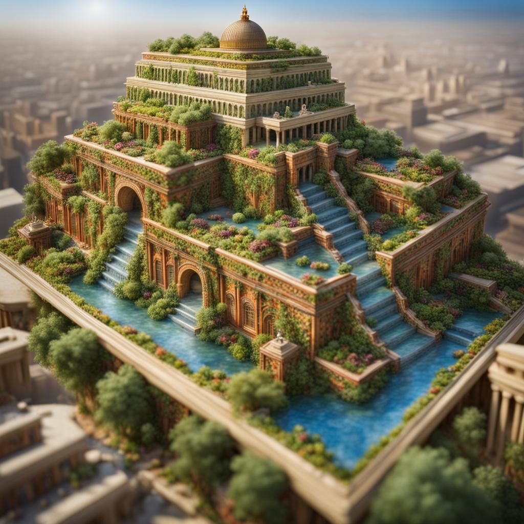 Hyperrealistic Hanging Gardens of Babylon