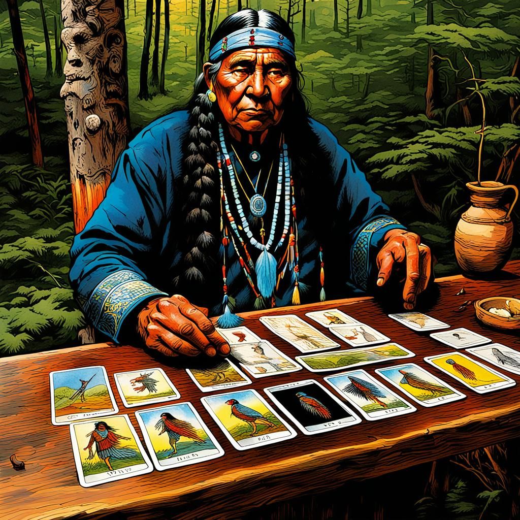 Native American Shaman Reads Tarot
