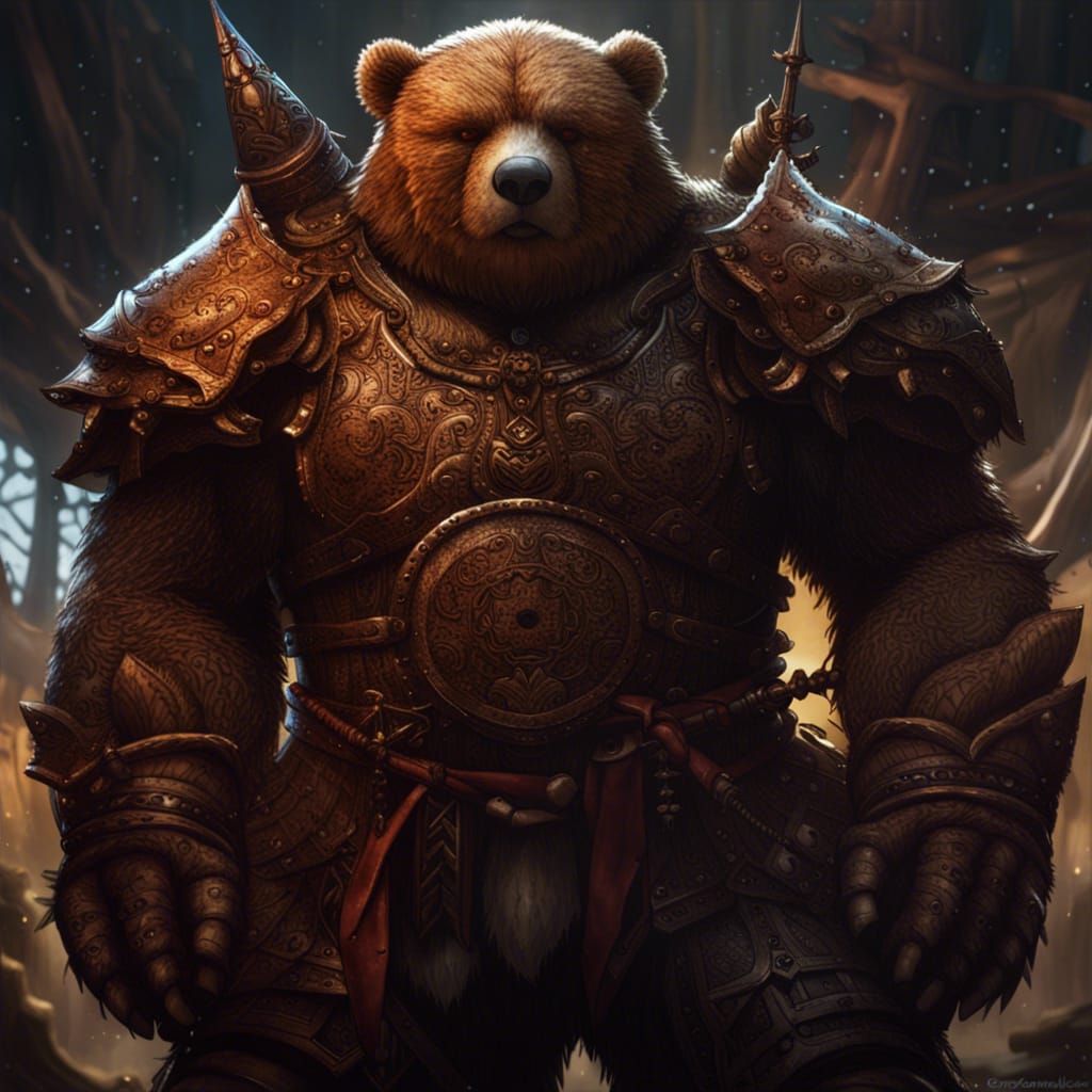 Teddy Bear Warrior in Manga Style