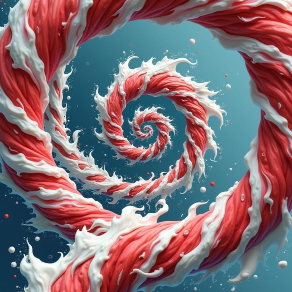 Abstract Red Spirals and Twists