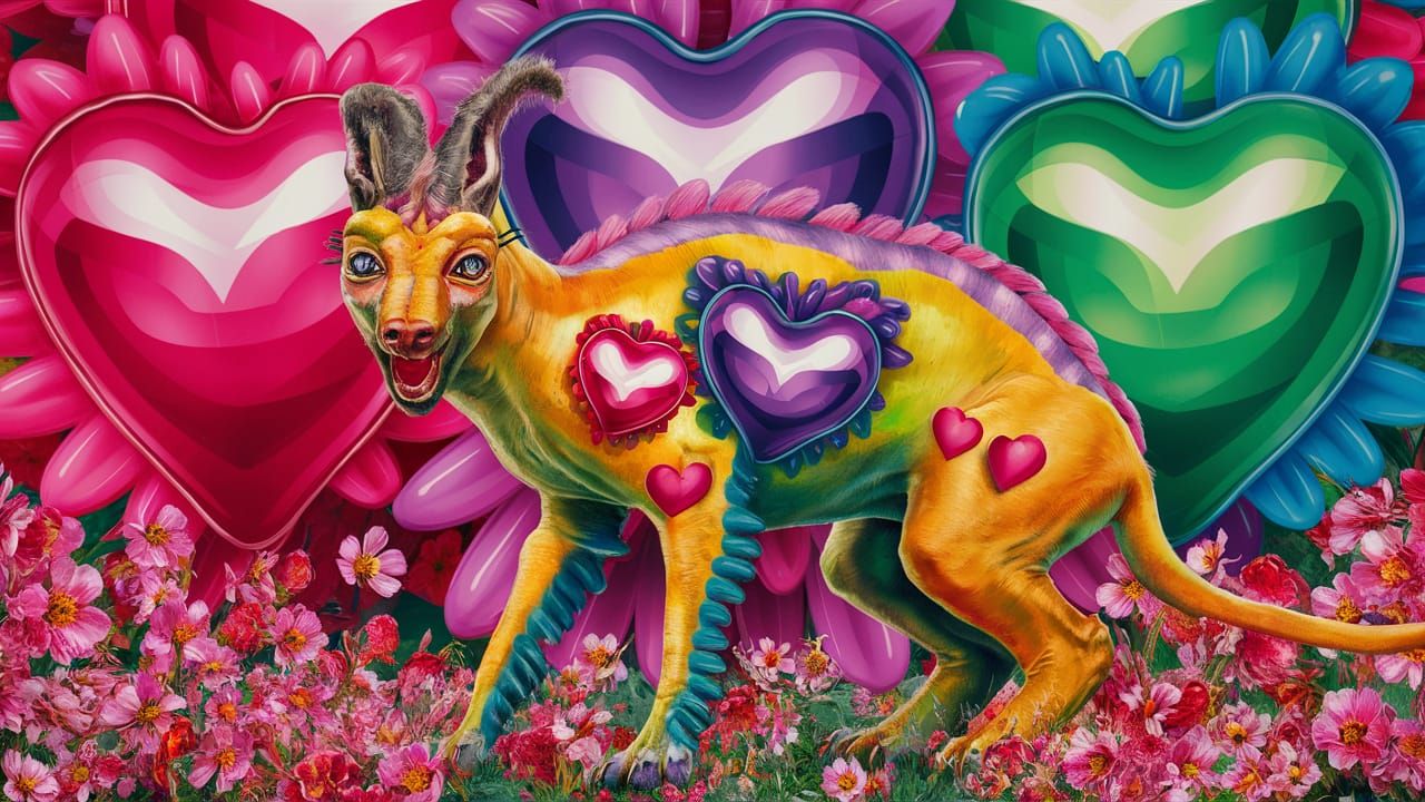 Colorful Hodag Cryptid in Pop Surrealist Painting