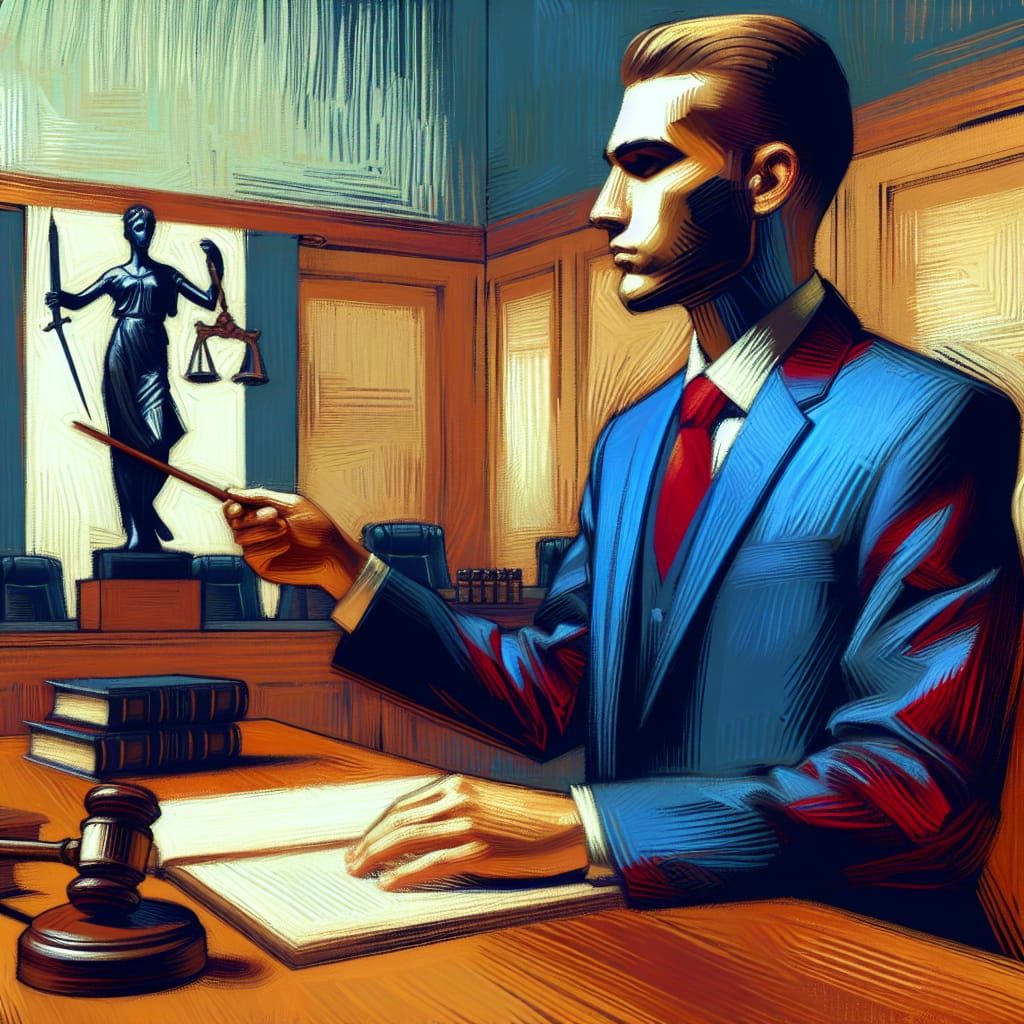 Phoenix Wright Action Painting, Thick Oil Impasto Style