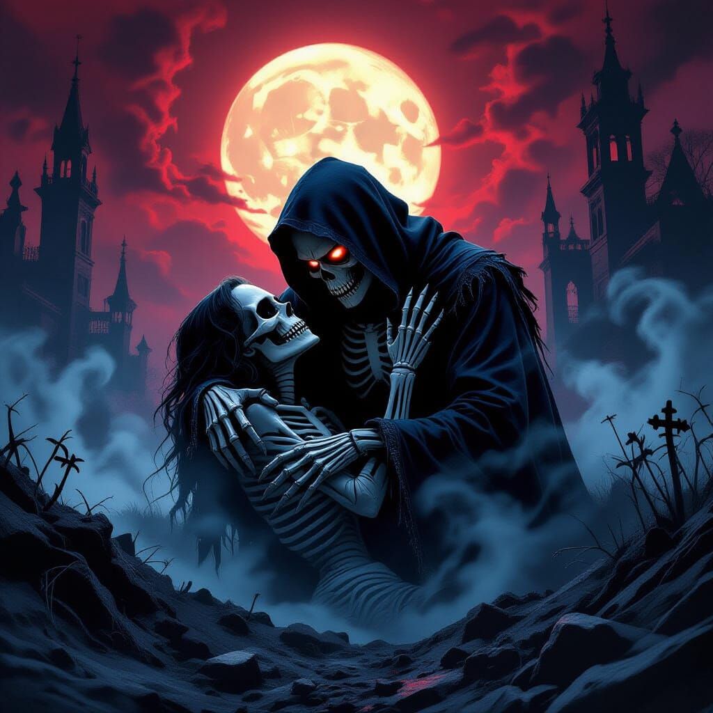 Skeletal Lover Rises From Grave On Chilling Halloween Night