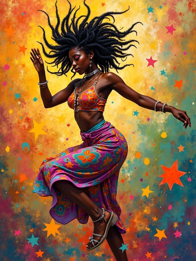 Dancing African-American Woman in Contemporary Style