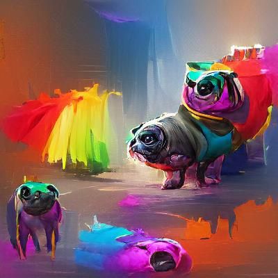 Colorful Pug Concept Art
