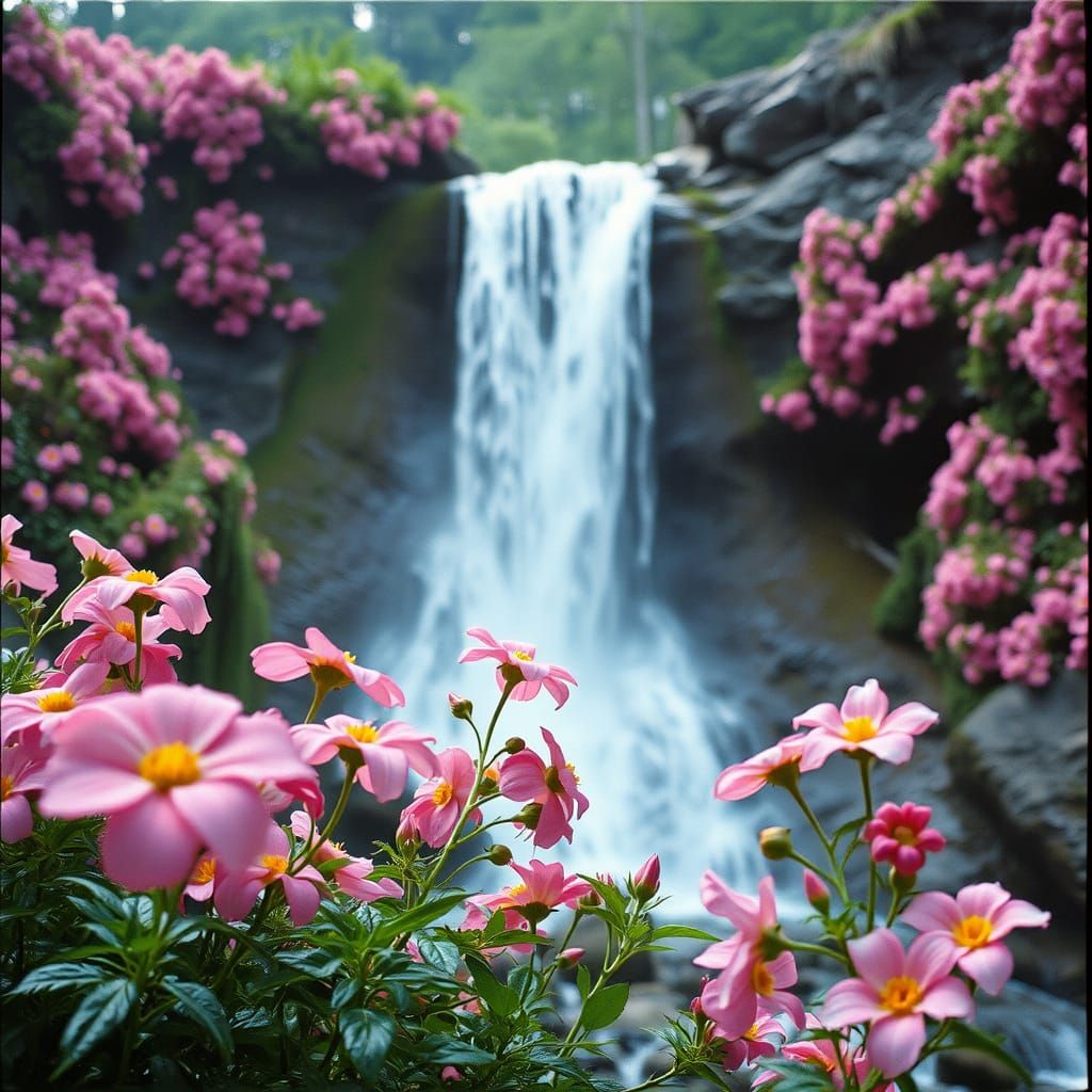 Blossoming Oasis in Cinematic Film Still