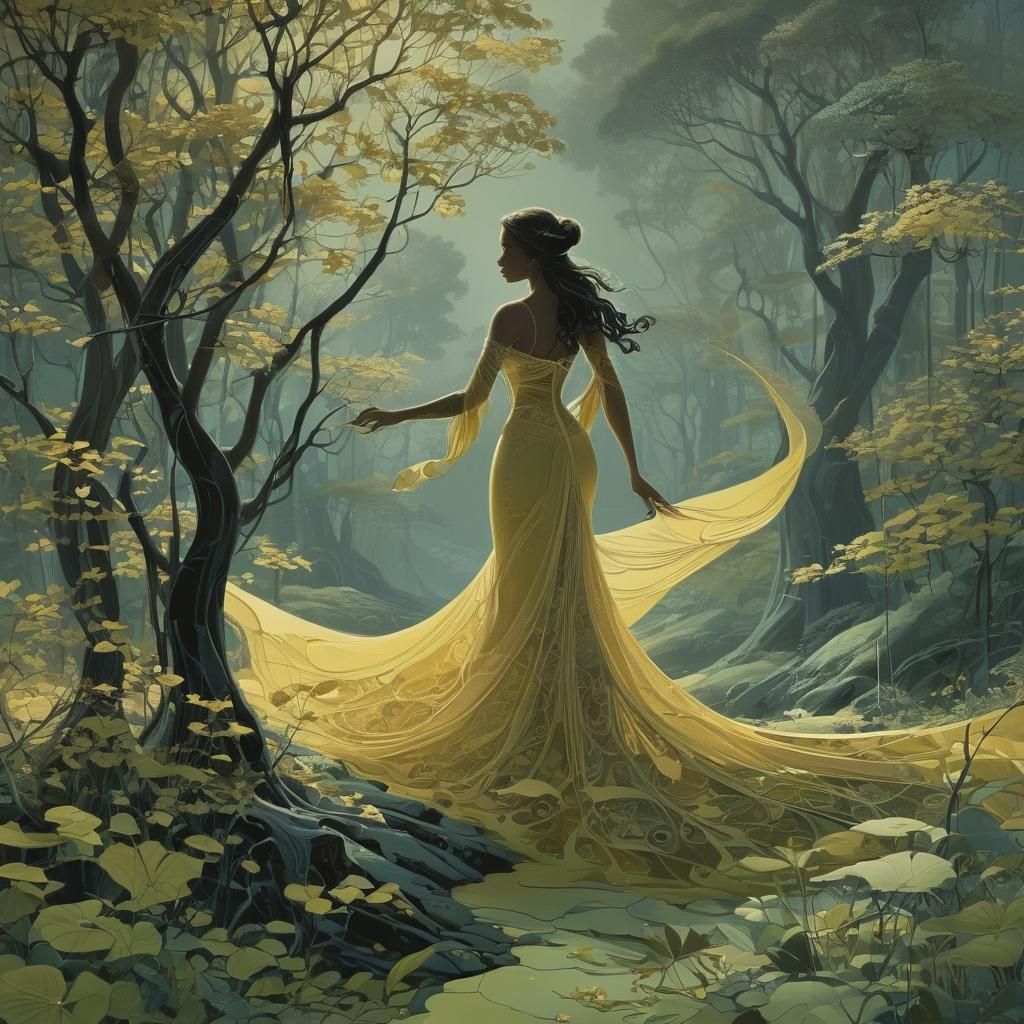 Ethereal Sandwoman Weaving Dreams in Earle Style