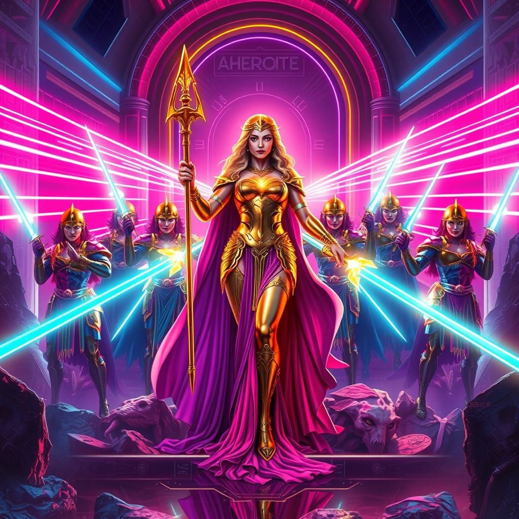 Aphrodite and Star Warriors in Cyberpunk Palace