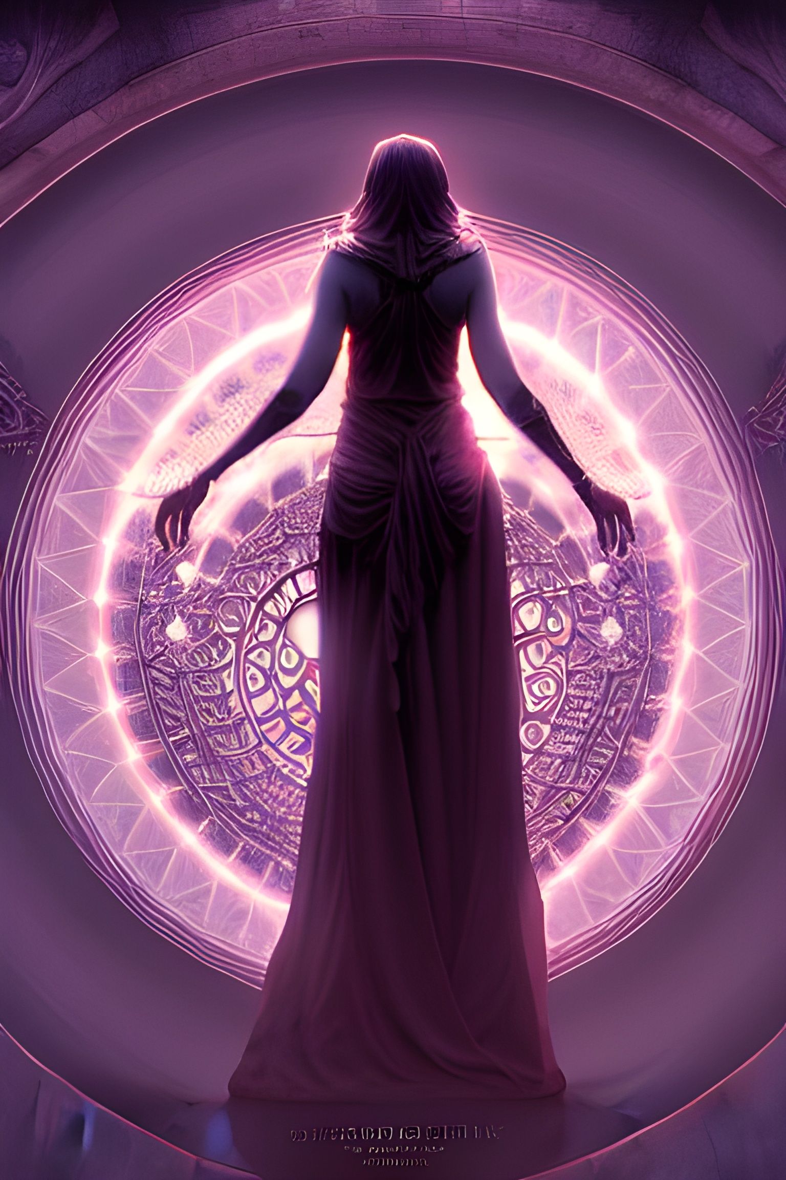 Goddess Hecate in Art Nouveau Digital Illustration