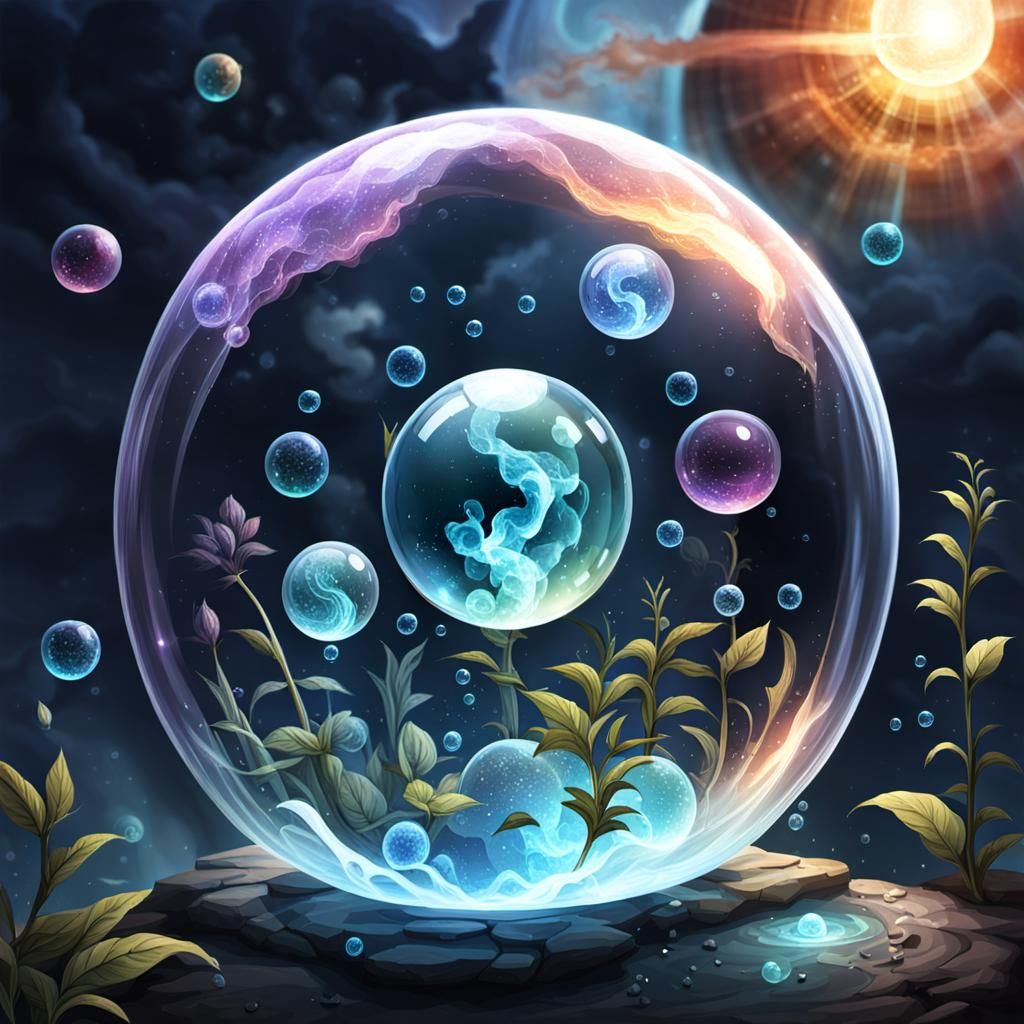 Abstract Alchemy Bubble: AI Generated Image