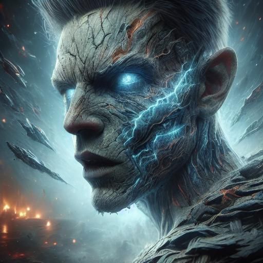 Emotive Werewolf Screaming in a Psychedelic Landscape